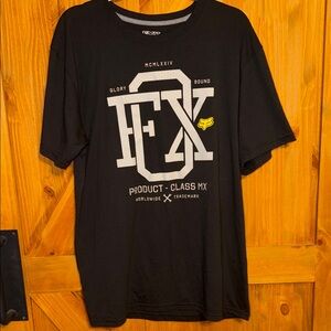 Fox Black Short Sleeve Graphic Tee with Yellow Accent